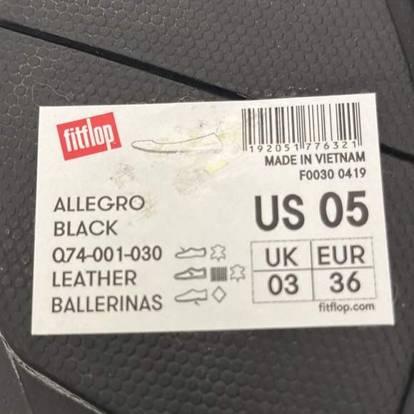 Fitflop Black Leather Allegro Ballerina Flat Size 5 - Picture 11 of 13